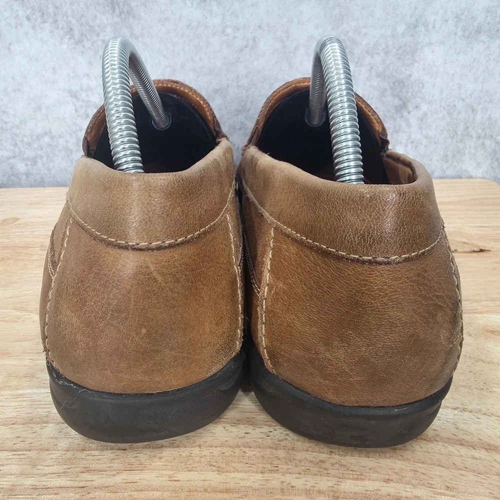 Johnston &‎ Murphy Loafers Mens 11 M Brown Weave Leather Slip On Shoes Brazil